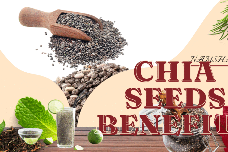 "Chia seeds with health benefits, rich in omega-3, fiber, and protein